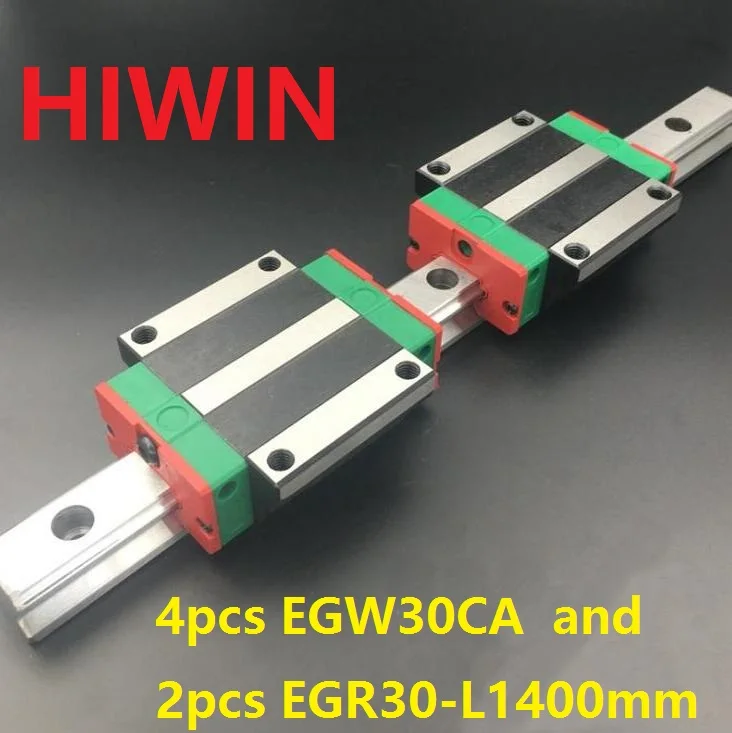 

2pcs 100% original HIWIN linear rail guide EGR30 -L 1400mm + 4pcs EGW30CA linear flange block carriage for CNC router