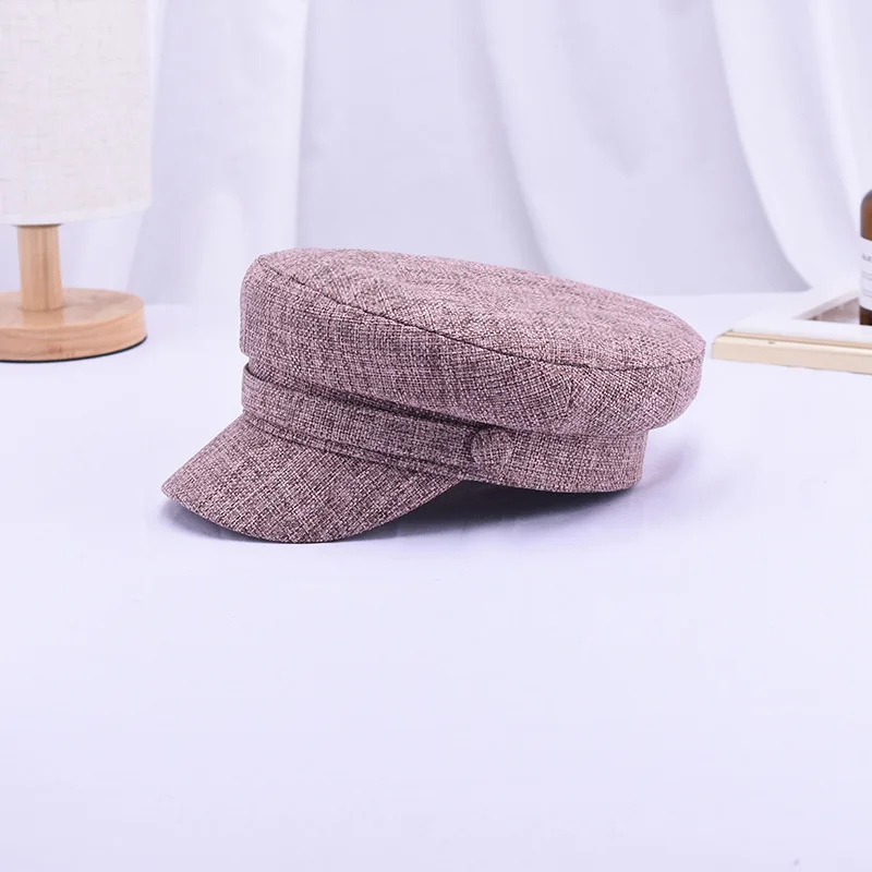 

2019 Fashion Winter Fall Octagonal Hat Cap Women Wool Button Cap Casual Street wear rope flat Cap Elegant Solid Autumn