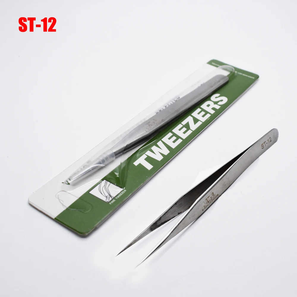 1pcs Vetus Stainless Steel electronic HRC-40 Herramientas Ferramentas Diy Tweezers Hand Tools ST-12