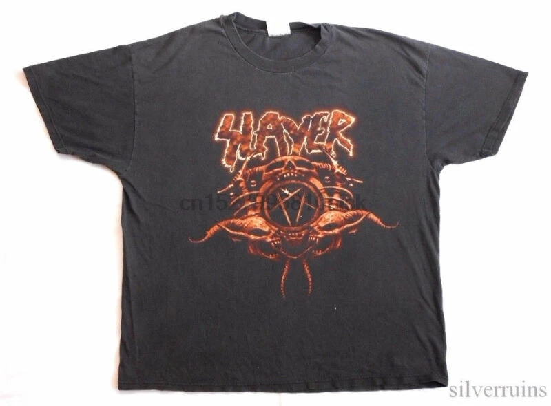 SLAYER Винтажная Футболка 90 концертный 1998 diabolus Тур демонический череп thrashed | Мужская