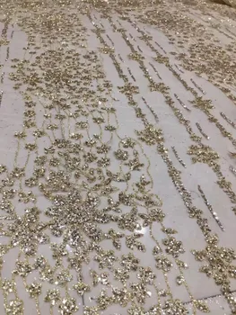 

tulle lace with glued glitter fashion Jolin-11.1402 african glitter lace fabric for party dress 5yard/lot embroidered