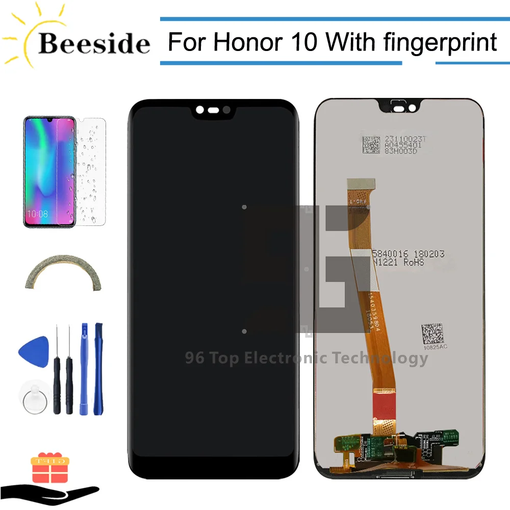 

AA+ Original LCD With Fingerprint For Huawei Honor 10 COL-L29 / AL00 / TL10 LCD Display Touch Screen Digitizer Assembly Replace