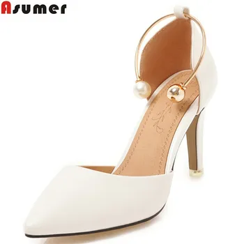 

ASUMER black pink 2020 fashion new arrival pumps women shoes pointed toe wedding shoes woman high heels shoes plus size 33-46
