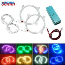 LEEWA 5 пар автомобиль DRL 80 мм фара с подсветкой на флуоресцентных лампах с холодным катодом светодиодное кольцо с ореолом Ангельские глазки Предупреждение лампы 8-Цвет# CA2716