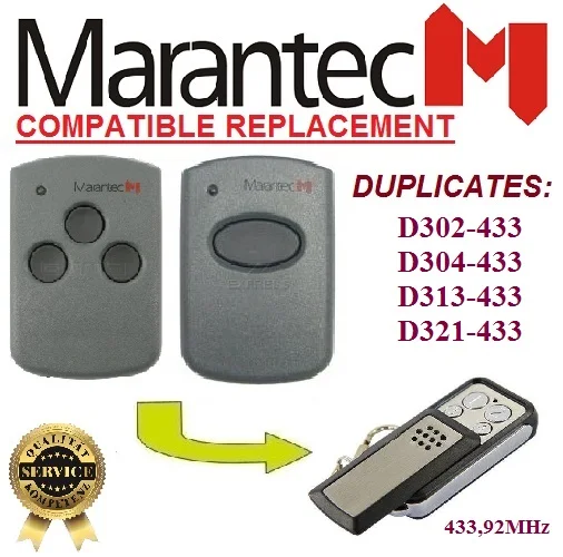 

Marantec D302-433, D304-433,D313-433, D321-433 remote duplicator garage door opener remote control
