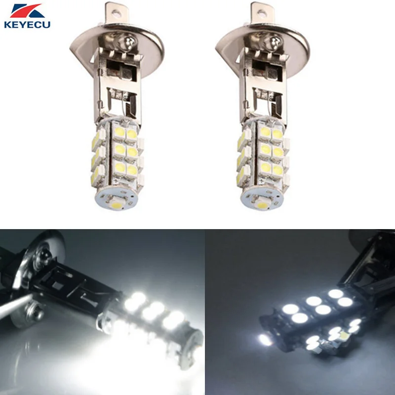 Keyecu 2 шт. H1 3528 25smd яркий белый светодиодный Замена лампы для противотуманных фар или дальнего света