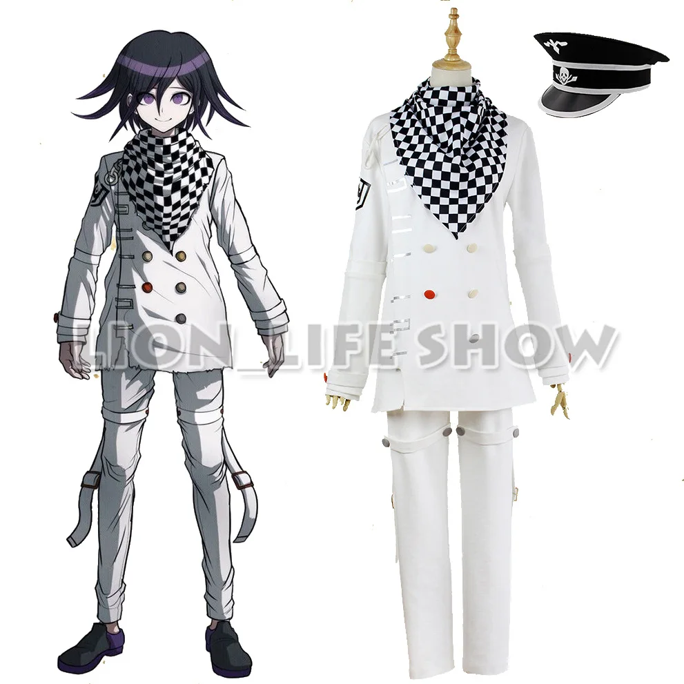 Danganronpa V3 Killing Harmony Kokichi Oma Leader Косплей Костюм+ шапка шарф