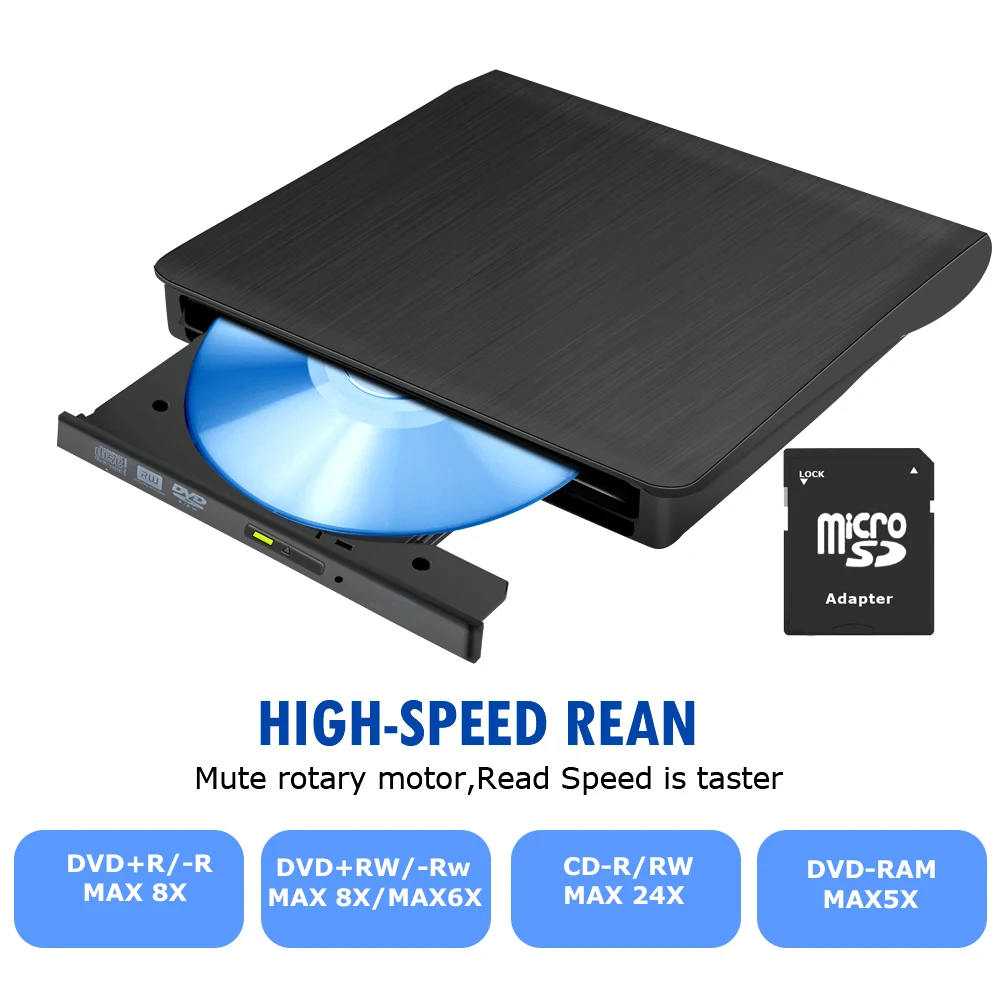 نحى المواد الخارجية CD محرك USB 3.0 المحمولة CD/DVD +/-RW محرك سليم DVD/CD ROM إعادة كاتب الموقد مرن محركات الأقراص الضوئية نحى المواد الخارجية CD محرك USB 3.0 المحمولة CD/DVD +/-RW محرك سليم DVD/CD ROM إعادة كاتب الموقد مرن محركات الأقراص الضوئية