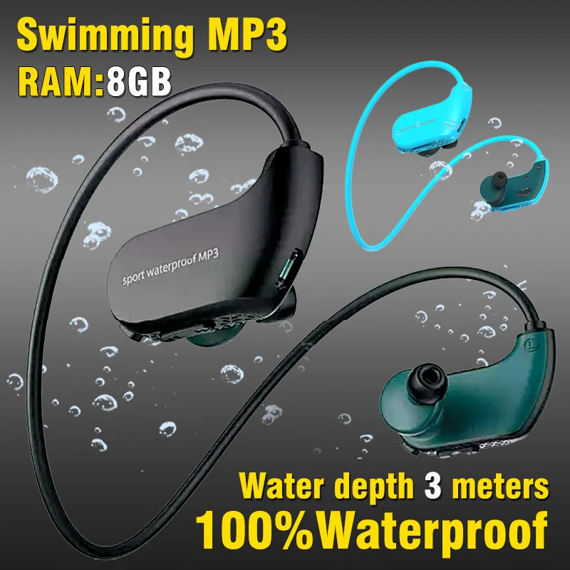 

100% Original IPX8 Waterproof Mp3 Player Swimming Earphones Sport Earbuds 4GB 8GB RAM In Ear Headphones USB Music Player Speaker