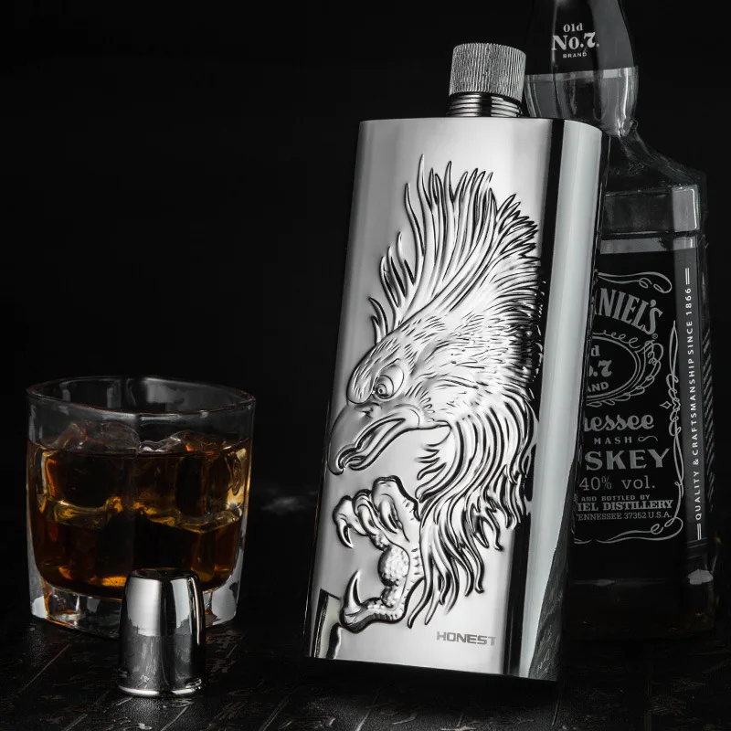 

17oz 304 Stainless Steel Whiskey Hip Flask Wedding Best Man Gift Portable Outdoor 1 catty Wine Liquor Bottle with Funnel