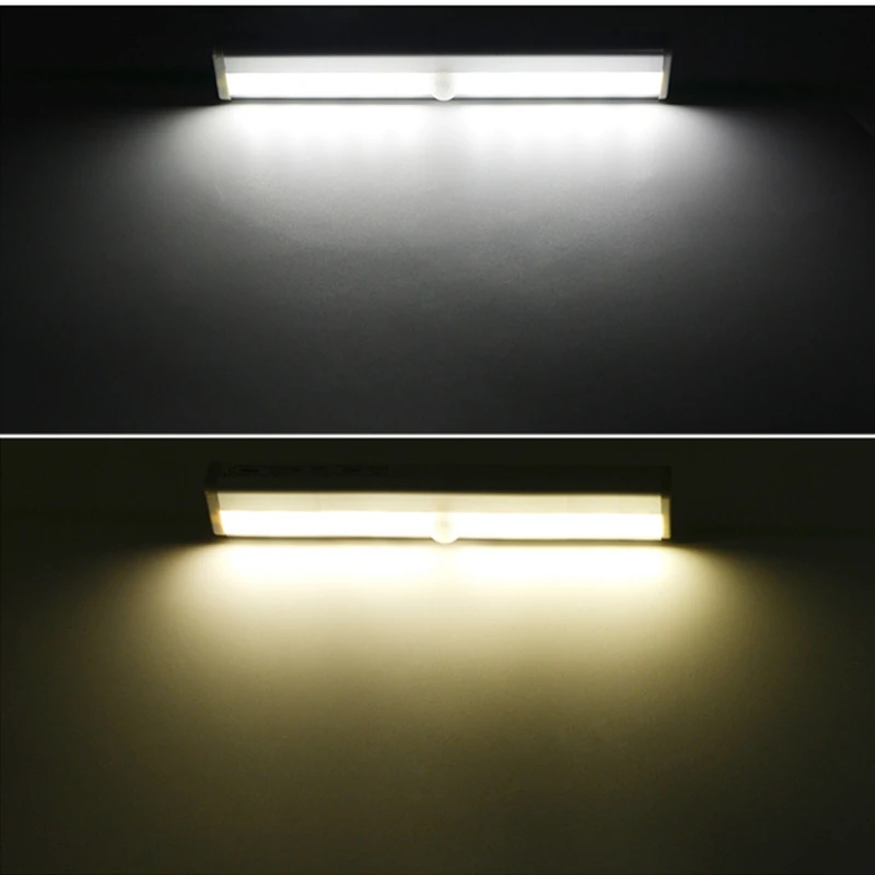 PIR датчик движения светодиодный светильник под шкаф с питанием от аккумулятора лампа 10 светодиодное освещение для шкафа кухни ночные светильники