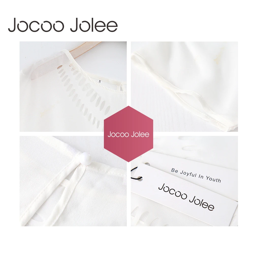 Повседневные женские топы Jocoo Jolee с круглым вырезом ажурная футболка для офиса