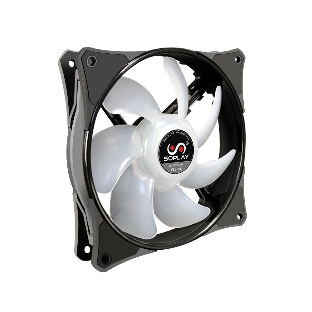 SOPLAY CPU Cooler RGB Radiator LED PWM Adjustable Color Computer Case Fan Cooler Radiator Hydraulic Bearing