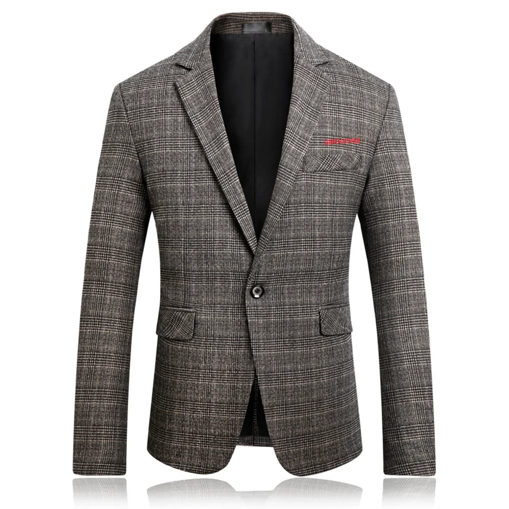 2018 Autumn Men's Long Sleeve Suit Jackets Business Casual Male Lattice ...