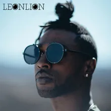 Leonlion, готические стимпанк Солнцезащитные очки для женщин/мужчин, фирменный дизайн, металлические круглые солнцезащитные очки, мужские очки в стиле панк, UV400