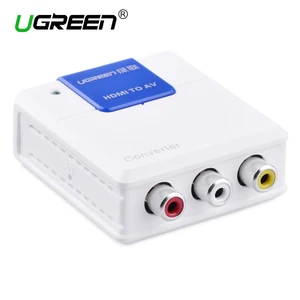 Ugreen 1080p hdmi to rca audio video av cvbs adapter support hd for hd hdmi 3rca av converter box for tv pc ps3 vcr dvd pal 1 for Item image