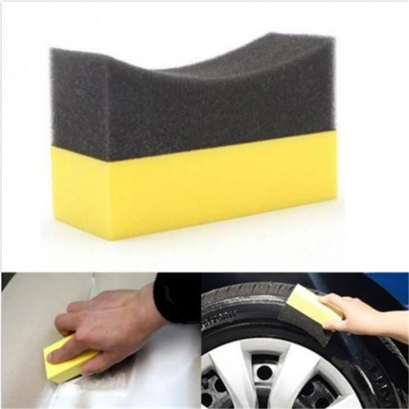 

AICSRAD 1PC Reusable Auto U-Shape Tire Wax Polishing Compound ARC Edge Sponge Car Body Wheels Brush Cleaning Tools