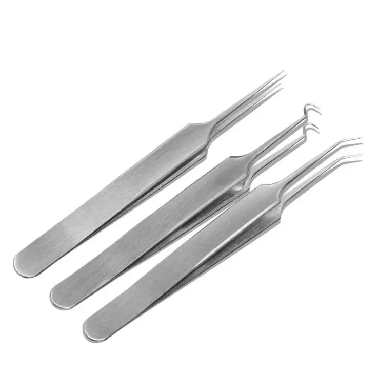 

1 piece stainless steel mink eyelash extension straight bend tweezers professional makeup eye lashes tweezers
