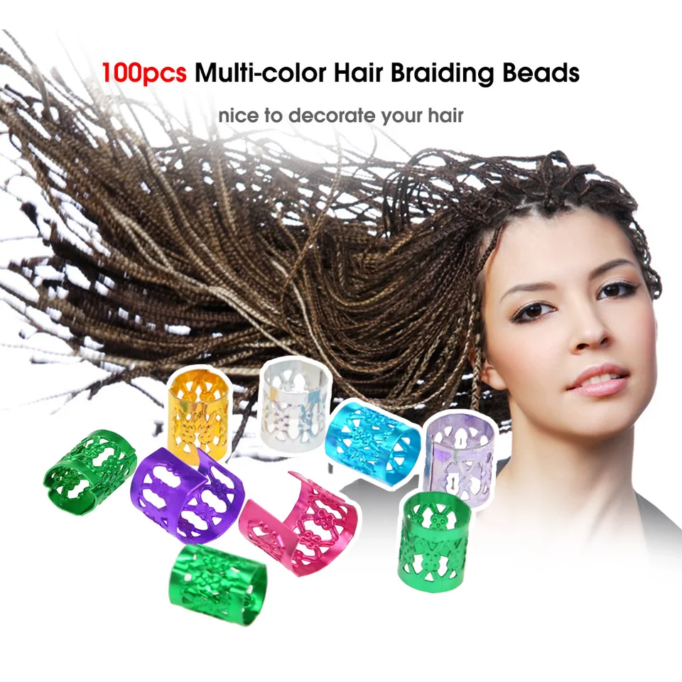 100pcs Multi Color Dreadlocks Hair Rings Cuffs Metal Hair Braiding Beads Fashion Aluminum Jewelry Braids Hair Decoration Hoops Braiders Aliexpress