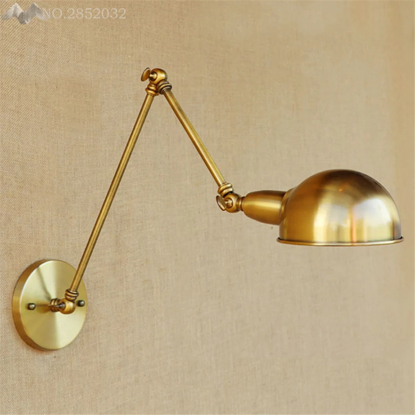 

2017 New wall lamps loft vintage double long arm Lampe Lamp pared adjustable Handle Metal Rustic Lights Lighting Sconce Fixtures