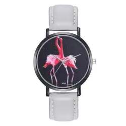 Модный Круглый циферблат из искусственной кожи для девочек, аналоговые кварцевые наручные часы, черный чехол, Модный популярный красивый