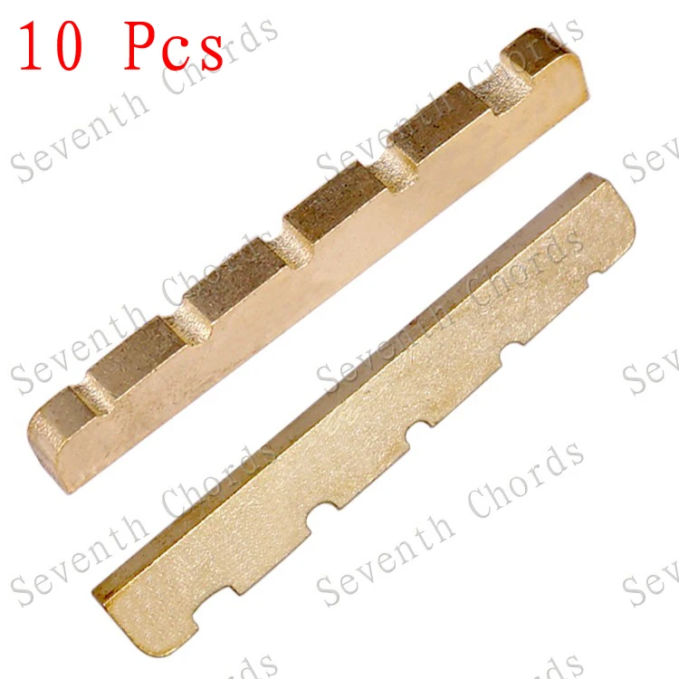 10 Pcs 5 String Slotted Brass Nut for 5 String Electric Bass Guitar