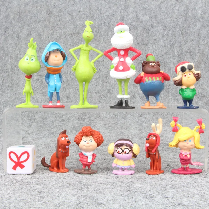 12 шт./компл. Grinch Фигурки игрушки как Гринч украли Рождество Макс собака
