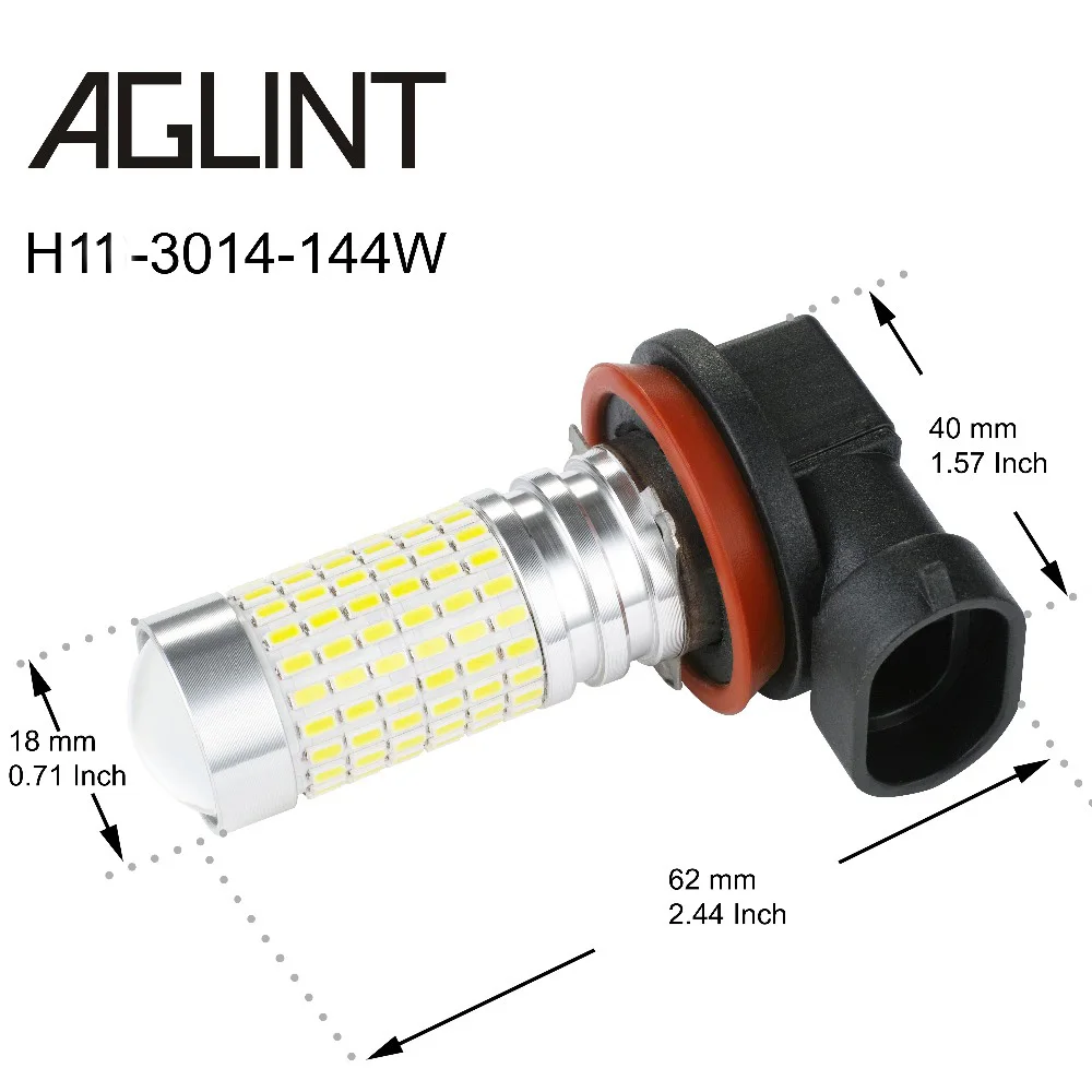 AGLINT 2 шт. автомобилей Светодиодный противотуманный фонарь H11 H8 9006 HB4 5202 H16 для дневных ходовых светильник ДХО фар дальнего света супер белый 12 V-24 V