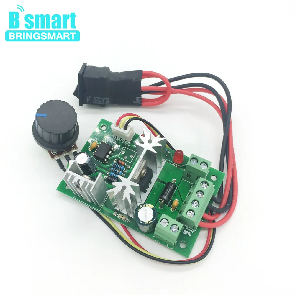 Bringsmart CCM6N PWM 12V контроллер скорости двигателя постоянного тока 6A 6 V-30 V положительный инверсии переключатель контроллеры высокое качество мини Размеры