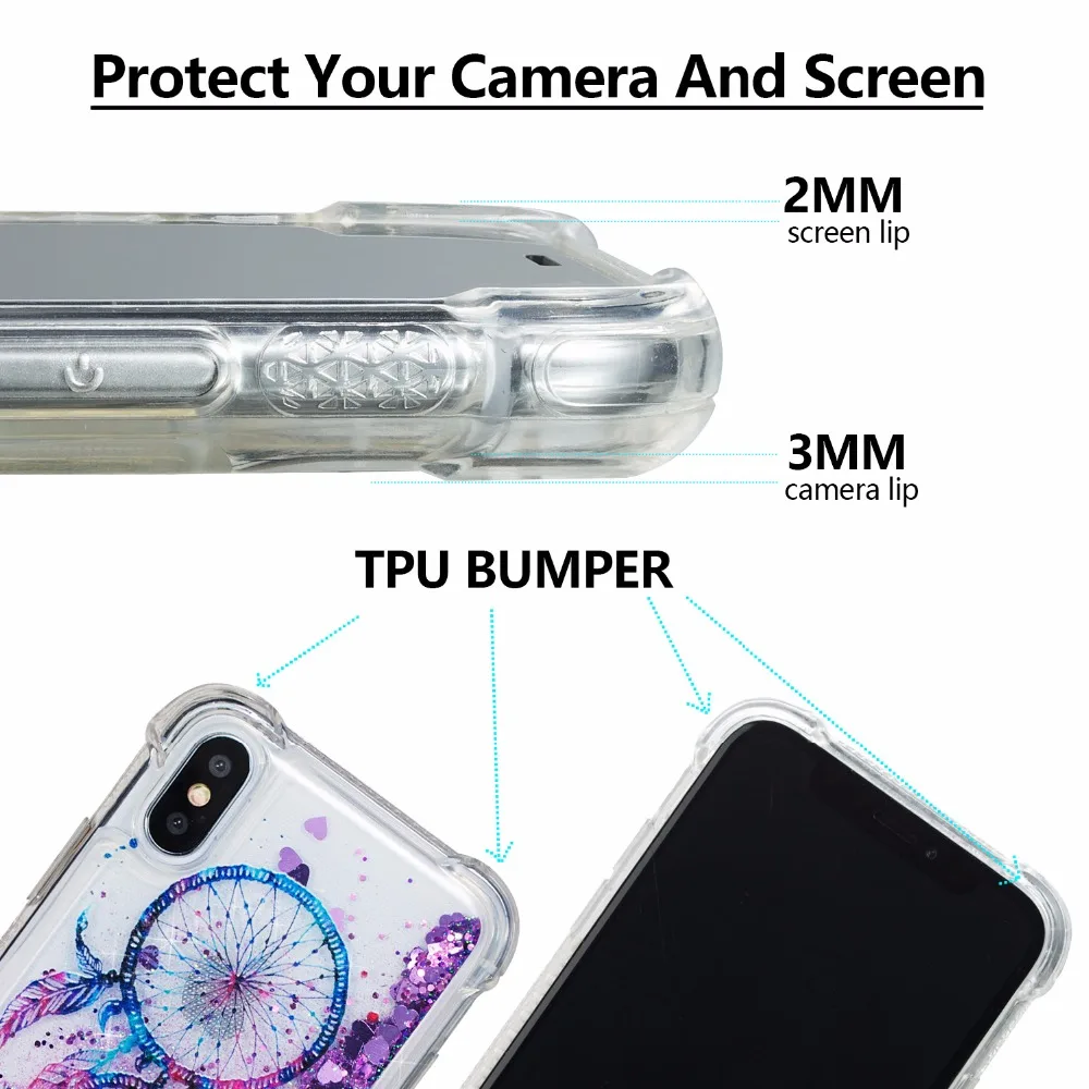 Чехол с зыбучим песком для Apple iPhone Xs Max Xr X 8 7 6 6S Plus 5 дюймов противоударный