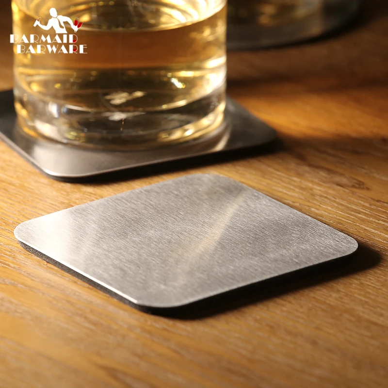 

Round & Square Rubber Beer Bar Service Spill Mat For Table Black Water Proof Stainless Steel Mat Kitchen Glass Coaster Placemat