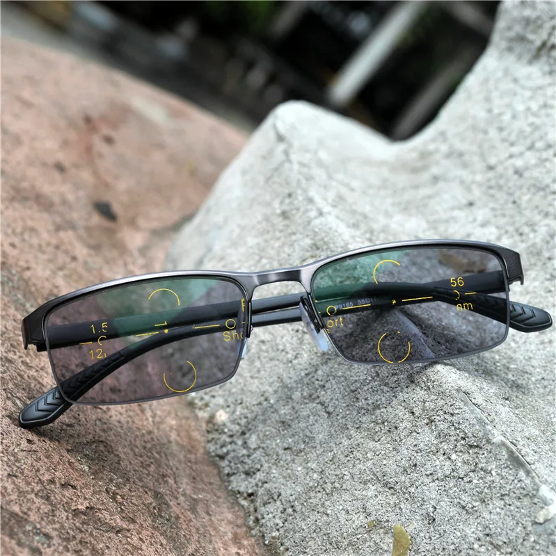 Titanium alloy man progressive sun photochromic reading glasses farsightedness and myopia multifocal reading reading glasses NX