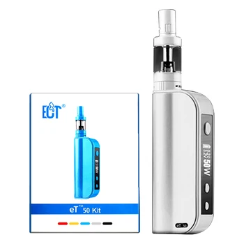 

ECT eT50 50W Atomizer Starter Kit with 2.5ml Fog Mini Tank, 2200mAh, 0.3 ohm Coil Head - White