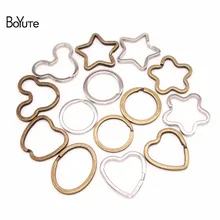 BoYuTe(5 шт./лот) металлический железный ключ держатель Сплит Кольца Сердце Звезда брелок в форме Микки Diy аксессуары для украшений