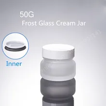 50 г стеклянная банка для крема с пластиковой белой крышкой, 50 мл стеклянные упаковочные банки, пустая банка для крема, косметические стеклянные банки