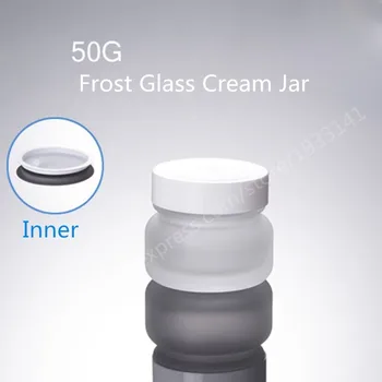 

Hot sale 50G Frost Glass Cream Jar with Plastic White Cap, 50ML Glass Packing Jars, Empty Cream Jar, Cosmetic Glass Jars