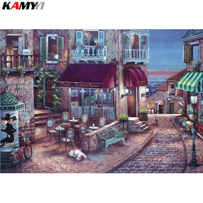 

5D DIY diamond painting cross stitch house Full Square Diamond embroidery Needlework Rhinestone Mosaic decor