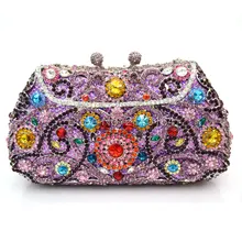 Evening bag custom costly diamond socialite hand bag flowers design late outfit bag set auger annual