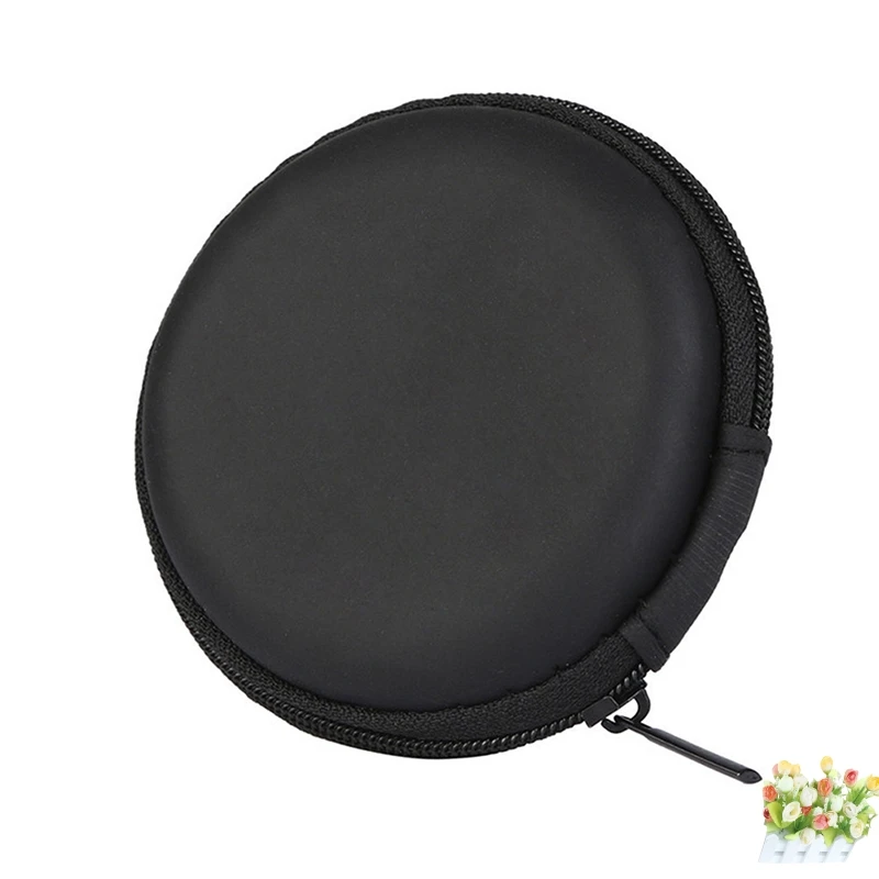 

portable Black Fiber Zipper Headphones Card Hold box portable Carry Bag Earphone Earbuds Hard case Storage Carrying Pouch bag
