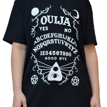 Kuakuayu HJN Ouija Board женская готическая Черная футболка гранж Swag негабаритных Графический Тройник Хэллоуин Одежда