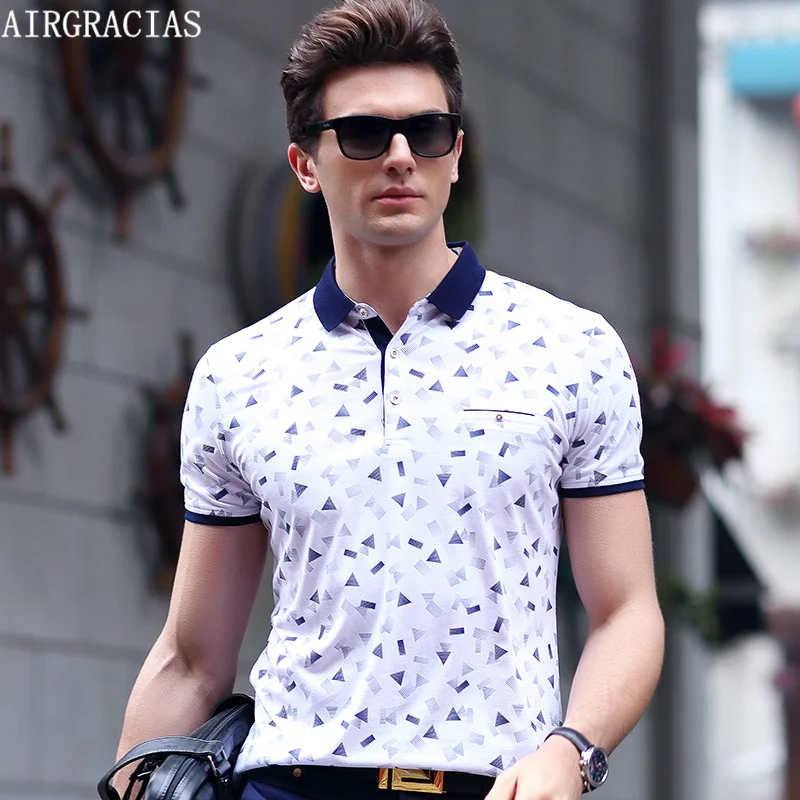 AIRGRACIAS Polo Shirt Summer Fashion Mens Polo Shirt Short Sleeve