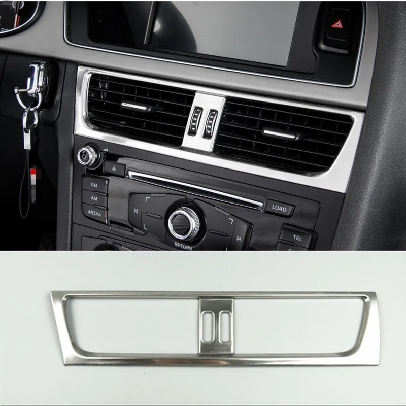 Автомобильный Стайлинг консоль передний кондиционер декоративная рамка выпускного отверстия наклейка для Audi A4 B8 2010-16 A5 интерьер CD панель отделка