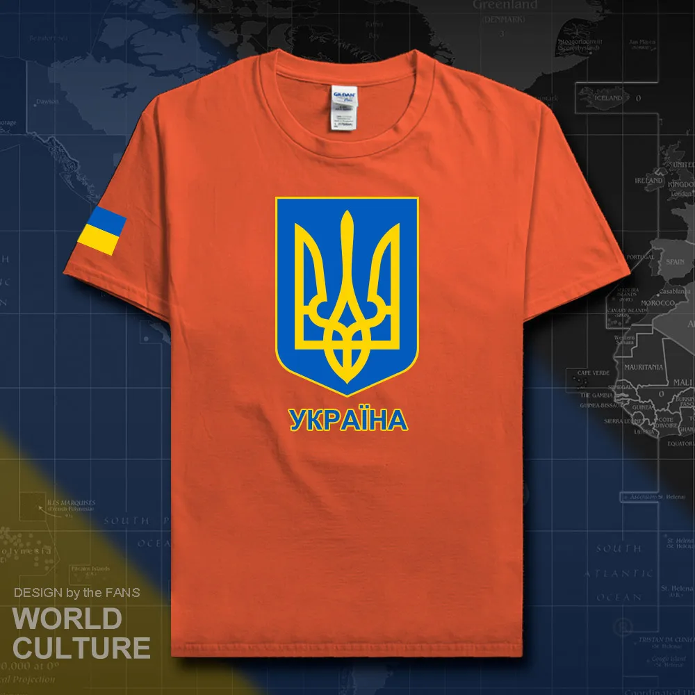 Мужская футболка с круглым вырезом UKR Ukrayina из 100% хлопка 2018|Футболки| |