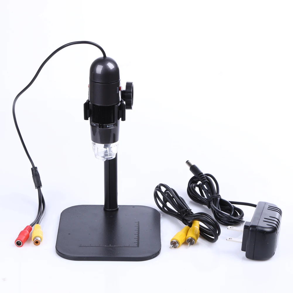 

New 25X -400X Photo Capture 8 LED 40000mLux AV Digital Microscope Endoscope Magnifier Loupe Camera TV-Out High Quality