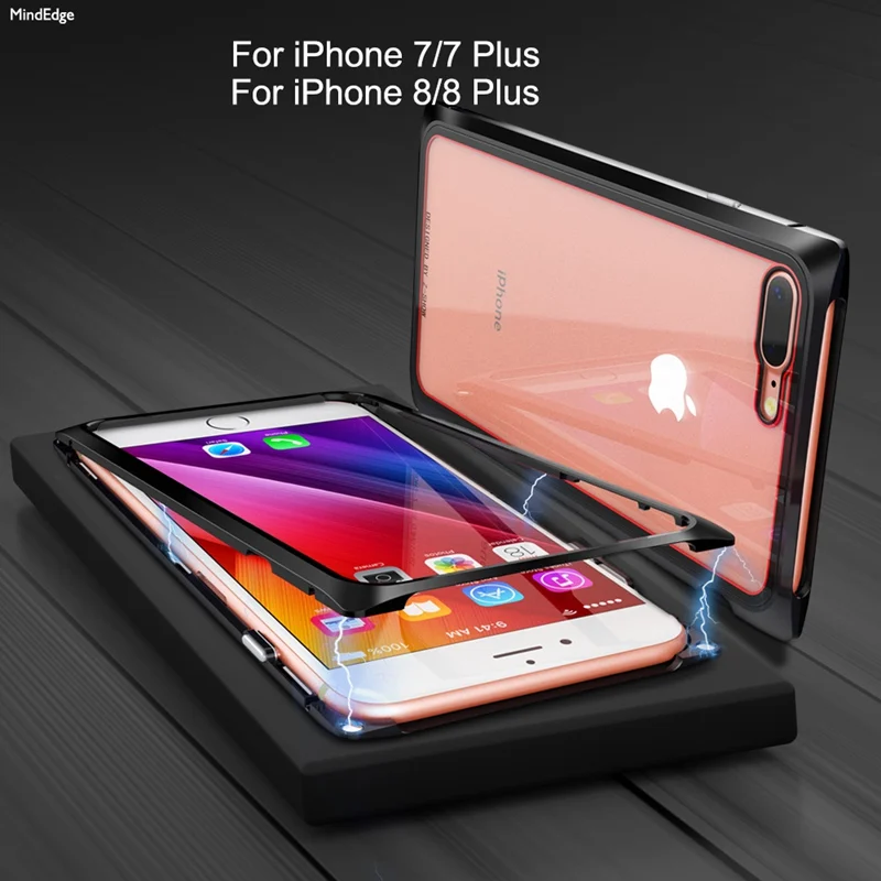 Magnetic Square Round Metal Aluminium Bumper Case for iPhone 7 Plus/8 Plus Case Luxury Brand 9H Tempered Glass Back Cover