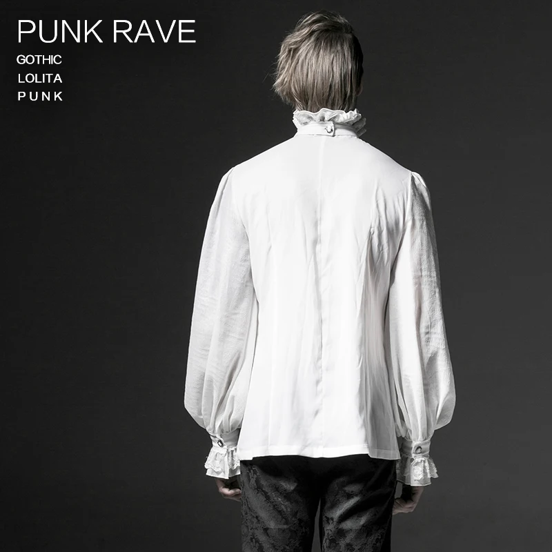 Punk Rave male Gothic style full sleeve chiffon emnossing shirt Y-522