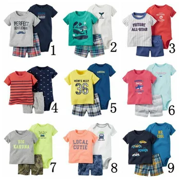 

2018 Summer Baby Boy Sets Cotton Children Cartoon Casual style Baby T-Shirt +Bodysuit +Short Pant 3pcs Cute Kids Boy Clothing