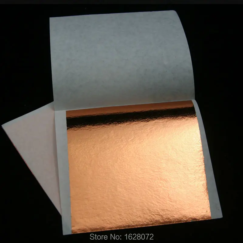 

100PCS Rose color leaf ,shiny Imitation gold leaf, 8X8.5cm ,alloy foil, wall, crafts, furniture, painting, art works gilding
