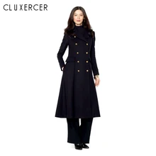 Новинка, шерстяное пальто, Женское пальто с длинным рукавом и отложным воротником, верхняя одежда, куртка, винтажное осенне-зимнее двубортное элегантное пальто