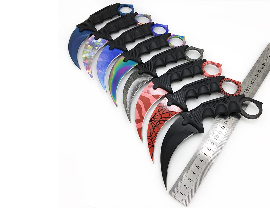 WTT CS GO Hunting Fixed Knife Karambit Tactical Combat Survival Neck Claw Knives Utility Camping Outdoor Pocket Rescue EDC Tools